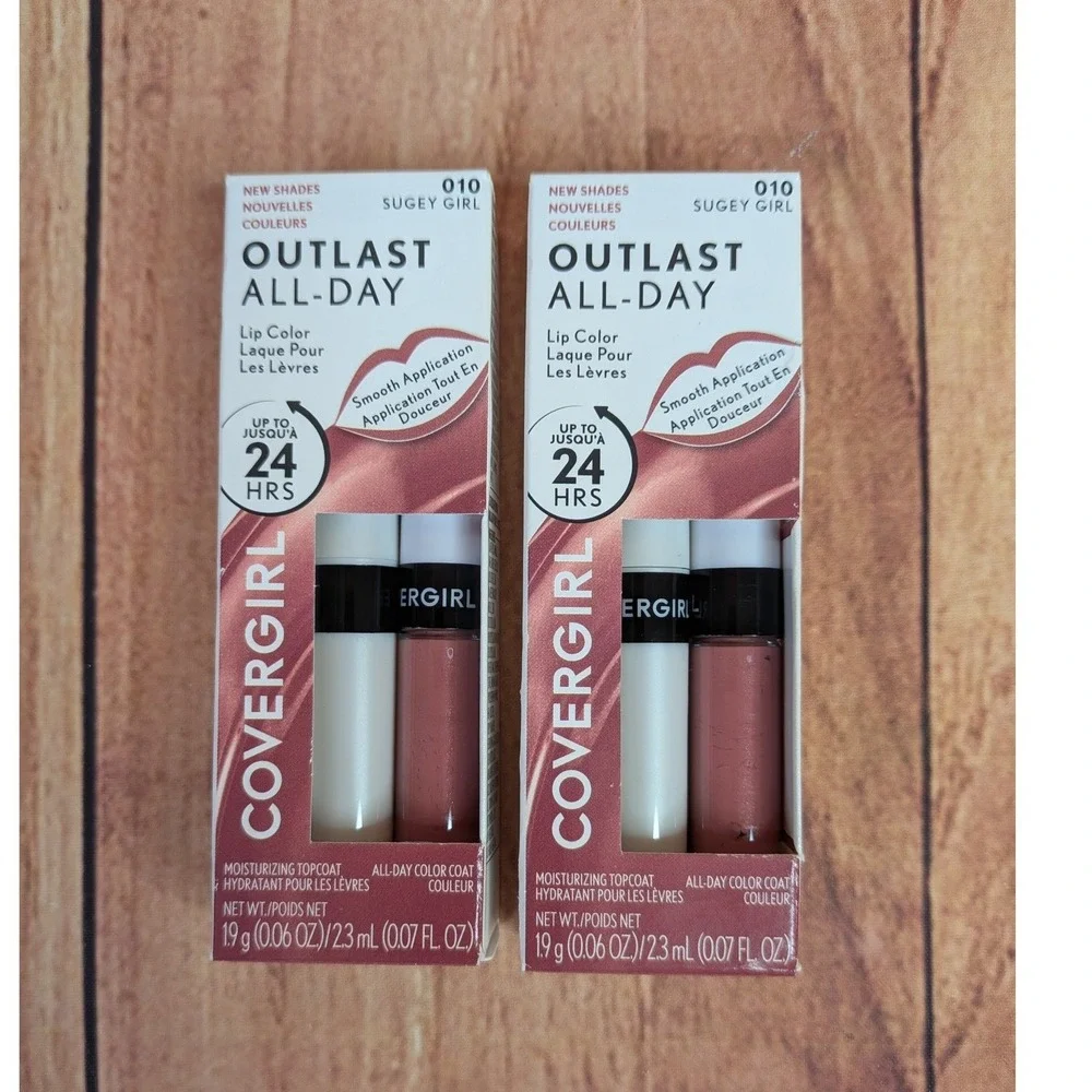 2 Pk Cover Girl Outlast All Day Lipcolor with Top Coat #010 Sugey Girl